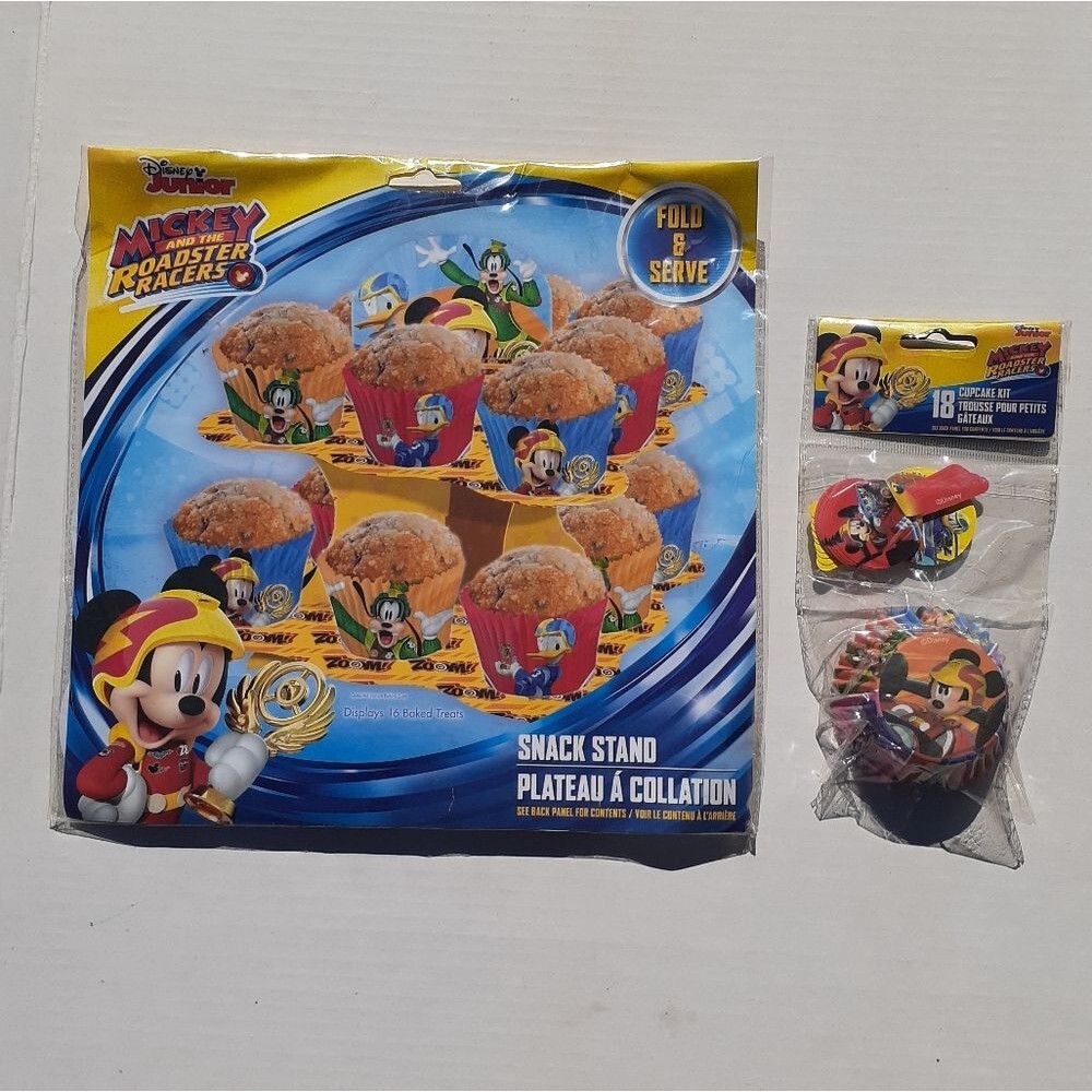 Disney Mickey Mouse & Roadster Racers Snack Stand, Baking Cups, Picks Brand New